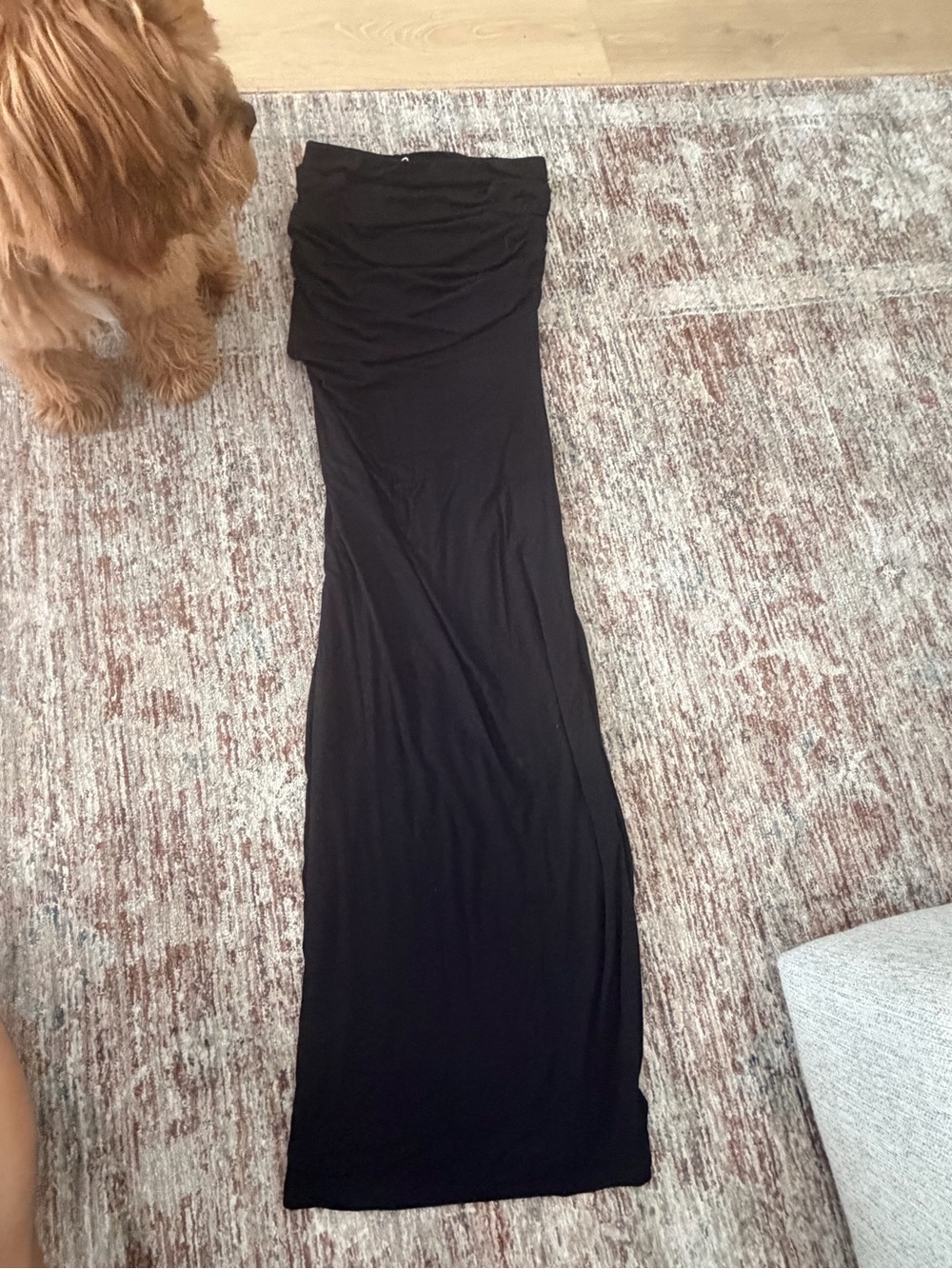 naked wardrobe Black Strapless Maxi Dress